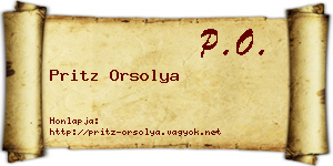 Pritz Orsolya névjegykártya