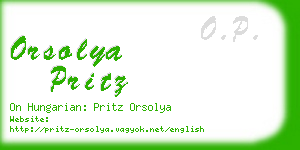 orsolya pritz business card